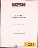 Eagle EBT 150, Tube Bending Machine, Operations Manual Year (2000)